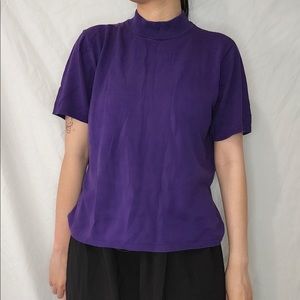 Purple mock neck top